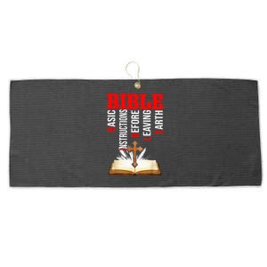 BIBLE Basic Instructions Before Leaving Earth Christian Large Microfiber Waffle Golf Towel