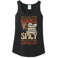 Bookish Bookworm I Like My Books Spicy And My Coffee Icy Ladies Essential Tank