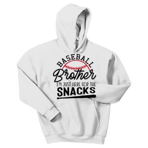 Baseball Brother IM Just Here For The Snacks Kids Hoodie