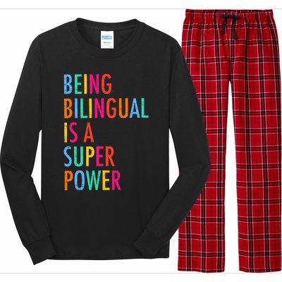 Being Bilingual Is A Superpower Back To School Teacher Long Sleeve Pajama Set