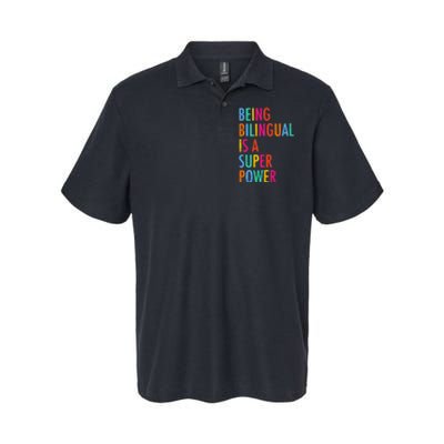 Being Bilingual Is A Superpower Back To School Teacher Softstyle Adult Sport Polo