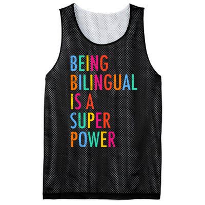 Being Bilingual Is A Superpower Back To School Teacher Mesh Reversible Basketball Jersey Tank