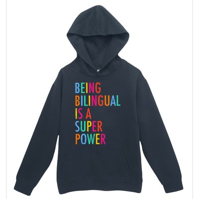 Being Bilingual Is A Superpower Back To School Teacher Urban Pullover Hoodie