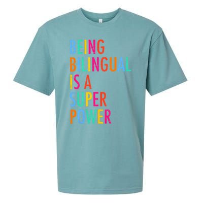 Being Bilingual Is A Superpower Back To School Teacher Sueded Cloud Jersey T-Shirt