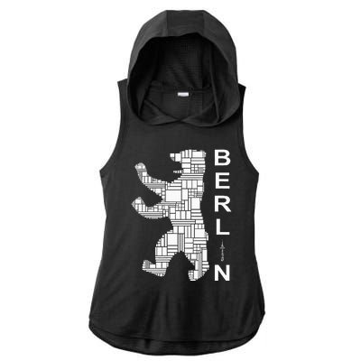 Berlin Bear I Love Berlin Ladies PosiCharge Tri-Blend Wicking Draft Hoodie Tank