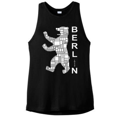 Berlin Bear I Love Berlin Ladies PosiCharge Tri-Blend Wicking Tank