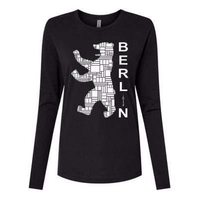 Berlin Bear I Love Berlin Womens Cotton Relaxed Long Sleeve T-Shirt