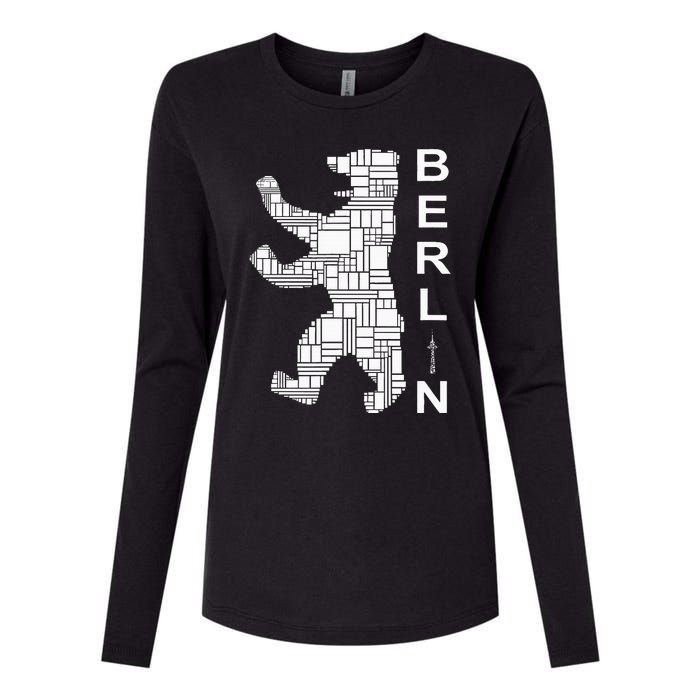 Berlin Bear I Love Berlin Womens Cotton Relaxed Long Sleeve T-Shirt