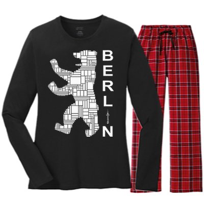 Berlin Bear I Love Berlin Women's Long Sleeve Flannel Pajama Set 