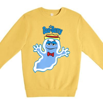 Boo Berry Iconic Blue Ghost Vintage Big Chest Portrait Premium Crewneck Sweatshirt