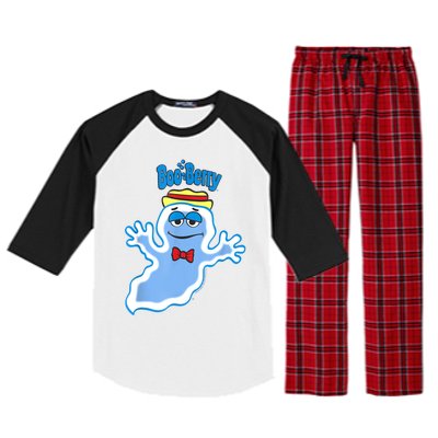 Boo Berry Iconic Blue Ghost Vintage Big Chest Portrait Raglan Sleeve Pajama Set