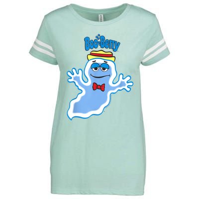 Boo Berry Iconic Blue Ghost Vintage Big Chest Portrait Enza Ladies Jersey Football T-Shirt