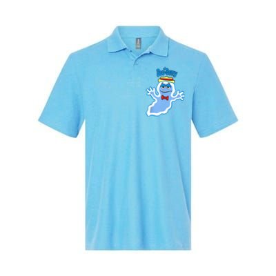 Boo Berry Iconic Blue Ghost Vintage Big Chest Portrait Softstyle Adult Sport Polo