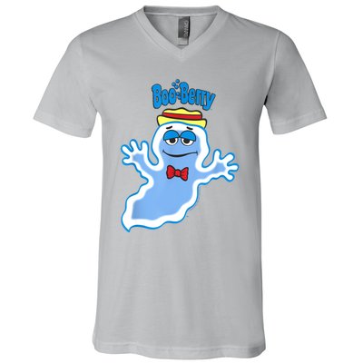 Boo Berry Iconic Blue Ghost Vintage Big Chest Portrait V-Neck T-Shirt