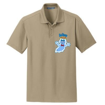 Boo Berry Iconic Blue Ghost Vintage Big Chest Portrait Dry Zone Grid Polo