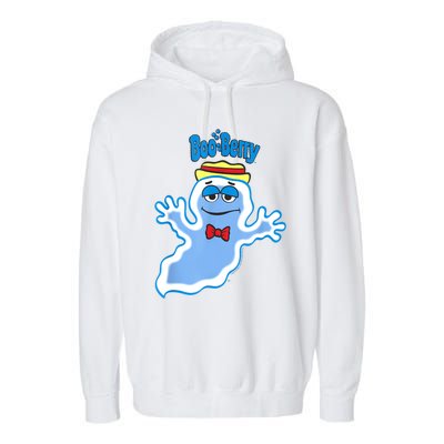 Boo Berry Iconic Blue Ghost Vintage Big Chest Portrait Garment-Dyed Fleece Hoodie