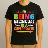 Being Bilingual Is A Superpower Back To School T-Shirt