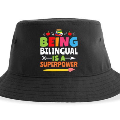 Being Bilingual Is A Superpower Back To School Sustainable Bucket Hat
