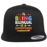 Being Bilingual Is A Superpower Back To School Flatbill Hat
