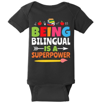 Being Bilingual Is A Superpower Back To School Baby Bodysuit