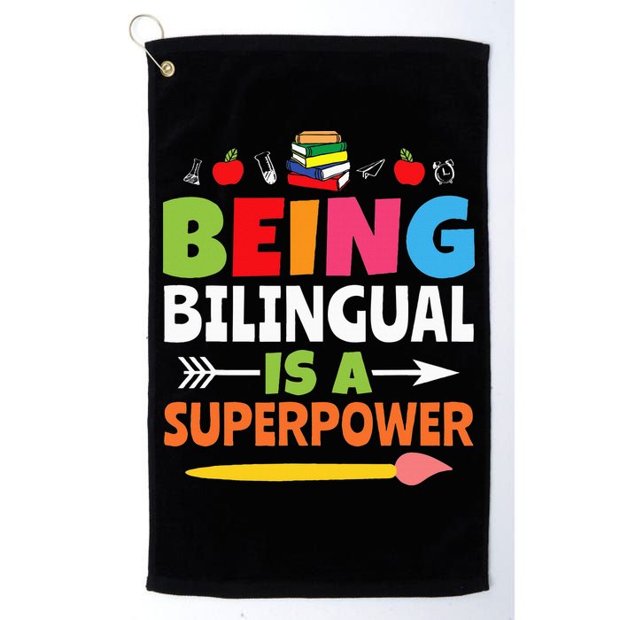 Being Bilingual Is A Superpower Back To School Golf Towel