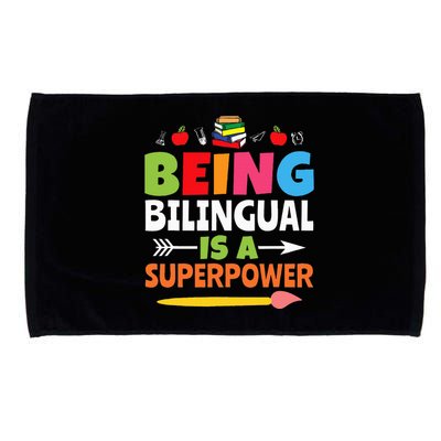 Being Bilingual Is A Superpower Back To School Microfiber Hand Towel