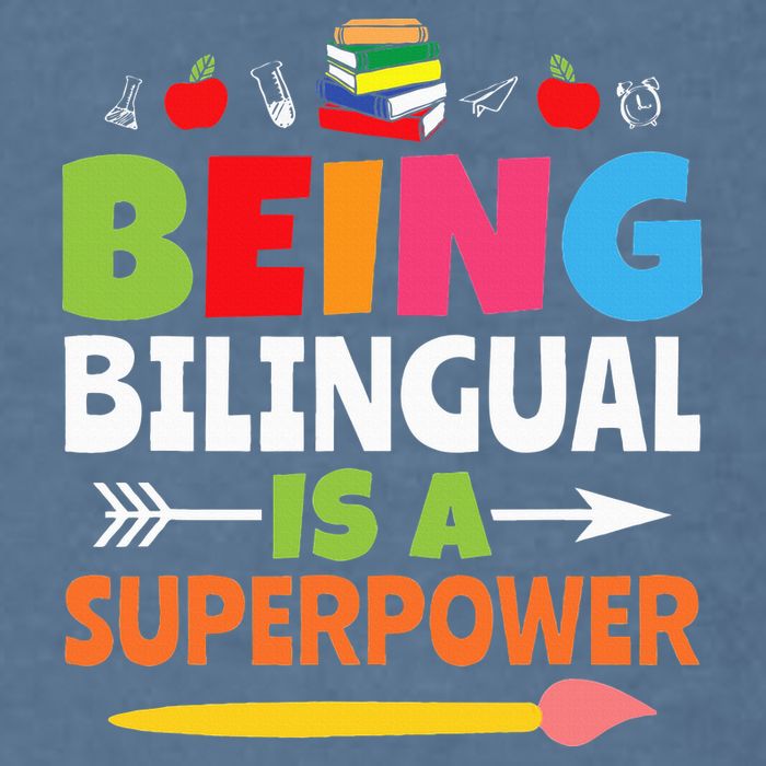 Being Bilingual Is A Superpower Back To School Garment-Dyed Sweatshirt