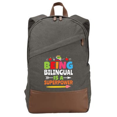 Being Bilingual Is A Superpower Back To School Cotton Canvas Backpack