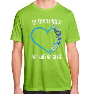 Blue Butterfly In November We Wear Blue Diabetes Awareness Meaningful Gift Adult ChromaSoft Performance T-Shirt