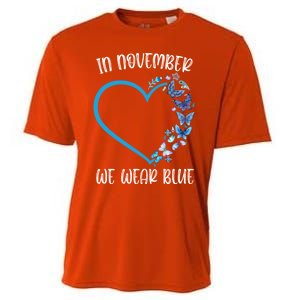 Blue Butterfly In November We Wear Blue Diabetes Awareness Meaningful Gift Cooling Performance Crew T-Shirt