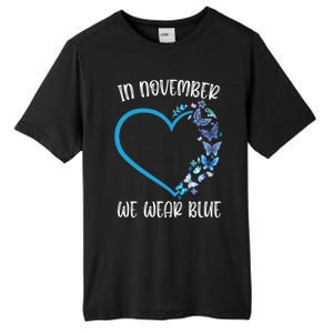 Blue Butterfly In November We Wear Blue Diabetes Awareness Meaningful Gift Tall Fusion ChromaSoft Performance T-Shirt