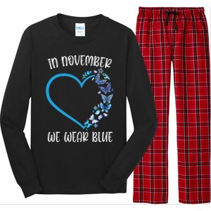 Blue Butterfly In November We Wear Blue Diabetes Awareness Meaningful Gift Long Sleeve Pajama Set