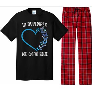 Blue Butterfly In November We Wear Blue Diabetes Awareness Meaningful Gift Pajama Set