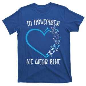 Blue Butterfly In November We Wear Blue Diabetes Awareness Meaningful Gift T-Shirt