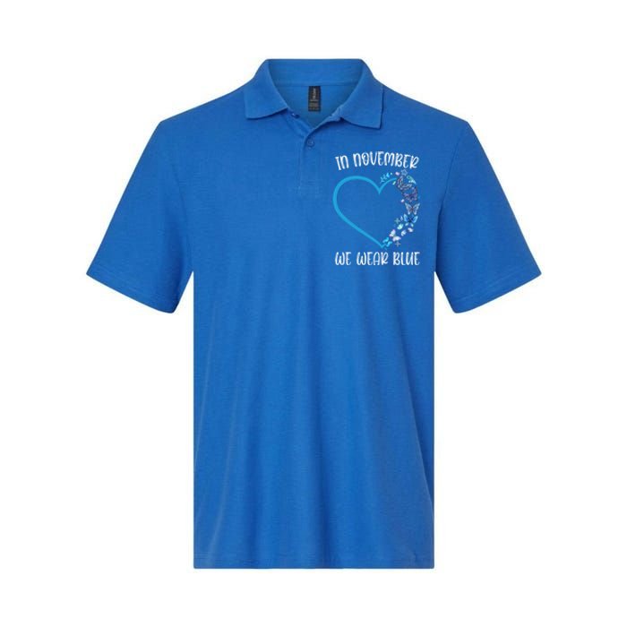 Blue Butterfly In November We Wear Blue Diabetes Awareness Meaningful Gift Softstyle Adult Sport Polo