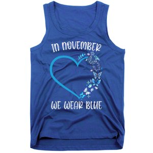 Blue Butterfly In November We Wear Blue Diabetes Awareness Meaningful Gift Tank Top