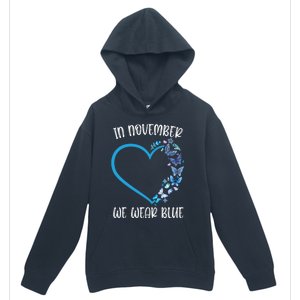 Blue Butterfly In November We Wear Blue Diabetes Awareness Meaningful Gift Urban Pullover Hoodie