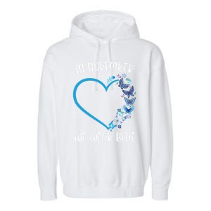 Blue Butterfly In November We Wear Blue Diabetes Awareness Meaningful Gift Garment-Dyed Fleece Hoodie