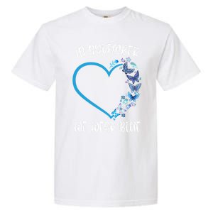 Blue Butterfly In November We Wear Blue Diabetes Awareness Meaningful Gift Garment-Dyed Heavyweight T-Shirt