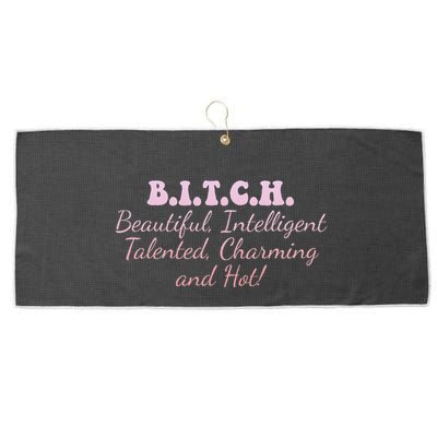 B.I.T.C.H. Beautiful Intelligent Talented Charming Design Large Microfiber Waffle Golf Towel