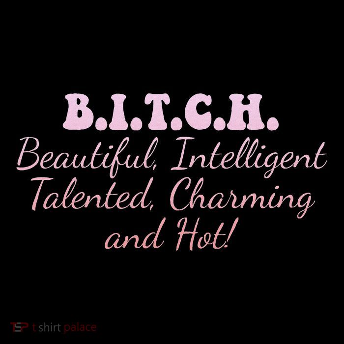 B.I.T.C.H. Beautiful Intelligent Talented Charming Design Pom Pom 12in Knit Beanie