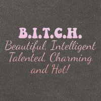 B.I.T.C.H. Beautiful Intelligent Talented Charming Design Cotton Canvas Backpack