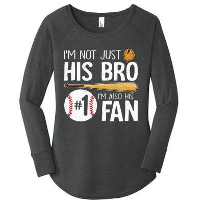 Baseball Brother IM Not Just His Bro IM His Number One Fan Women's Perfect Tri Tunic Long Sleeve Shirt