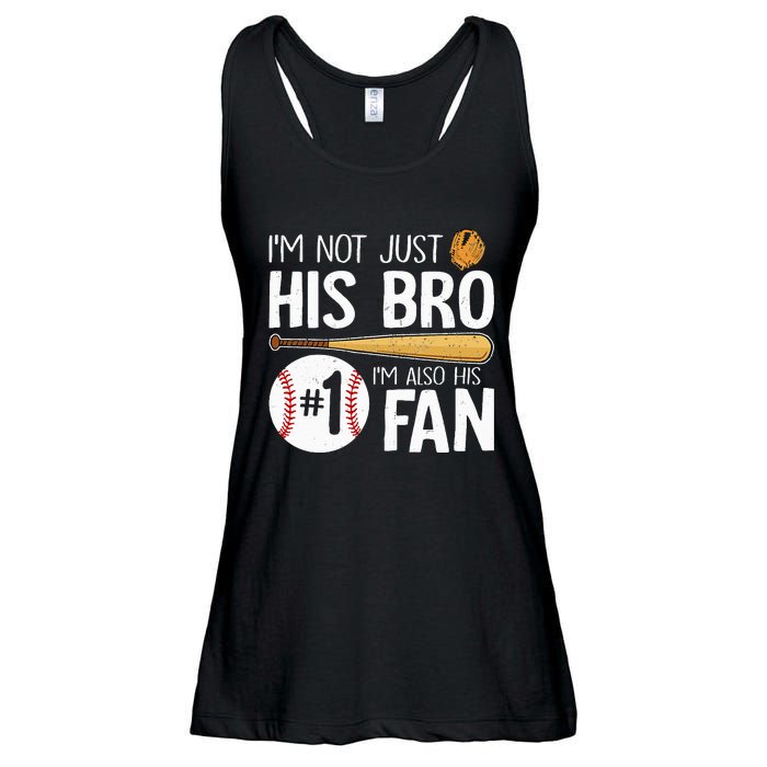 Baseball Brother IM Not Just His Bro IM His Number One Fan Ladies Essential Flowy Tank