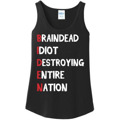 Biden Braindead Idiot Destroying Entire Nation Distressed Ladies Essential Tank