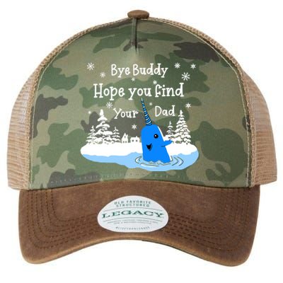 Bye Buddy I Hope You Find Your Dad Christmas Bye Narwhal Cute Gift Legacy Tie Dye Trucker Hat