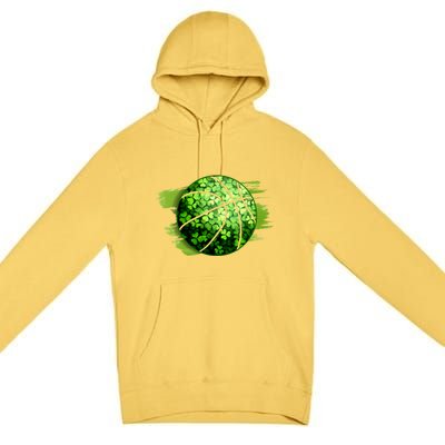 Basketball Ball Irish Shamrock Clover St Patrick's Day Cool Gift Premium Pullover Hoodie