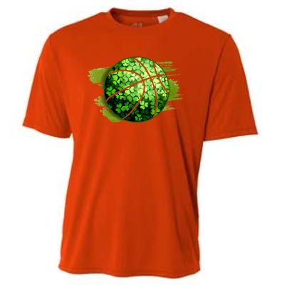 Basketball Ball Irish Shamrock Clover St Patrick's Day Cool Gift Cooling Performance Crew T-Shirt