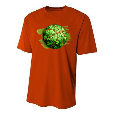 Basketball Ball Irish Shamrock Clover St Patrick's Day Cool Gift Performance Sprint T-Shirt