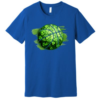 Basketball Ball Irish Shamrock Clover St Patrick's Day Cool Gift Premium T-Shirt